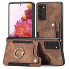 For Samsung Galaxy S20 FE Retro Skin-feel Ring Multi-card Wallet Phone Case(Brown) - 1