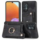 For Samsung Galaxy A32 4G Retro Skin-feel Ring Multi-card Wallet Phone Case(Black) - 1