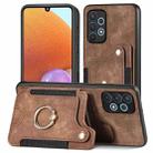 For Samsung Galaxy A32 4G Retro Skin-feel Ring Multi-card Wallet Phone Case(Brown) - 1