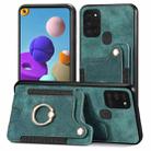 For Samsung Galaxy A21s Retro Skin-feel Ring Multi-card Wallet Phone Case(Green) - 1