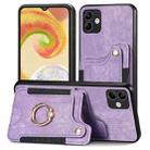 For Samsung Galaxy A04 Retro Skin-feel Ring Multi-card Wallet Phone Case(Purple) - 1
