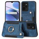 For Realme C35 Retro Skin-feel Ring Multi-card Wallet Phone Case(Blue) - 1