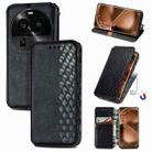 For OPPO Find X6 Pro Cubic Grid Pressed Magnetic Leather Phone Case(Black) - 1