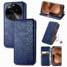 For OPPO Find X6 Pro Cubic Grid Pressed Magnetic Leather Phone Case(Blue) - 1