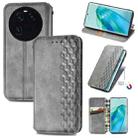 For OPPO Find X6 Cubic Grid Pressed Magnetic Leather Phone Case(Gray) - 1