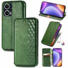 For Redmi Note 12 Turbo Cubic Grid Pressed Magnetic Leather Phone Case(Green) - 1