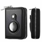 For AirTag Zipper Wallet Protective Cover Case(Black) - 1
