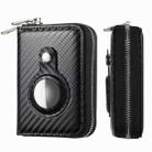 For AirTag Zipper Wallet Protective Cover Case(Matte Black) - 1