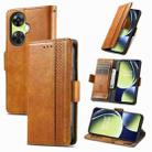 For OnePlus Nord CE 3 Lite CaseNeo Splicing Dual Magnetic Buckle Leather Phone Case(Khaki) - 1