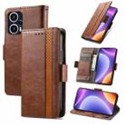 For Redmi Note 12 Turbo CaseNeo Splicing Dual Magnetic Buckle Leather Phone Case(Brown) - 1