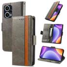 For Redmi Note 12 Turbo CaseNeo Splicing Dual Magnetic Buckle Leather Phone Case(Gray) - 1