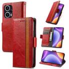 For Redmi Note 12 Turbo CaseNeo Splicing Dual Magnetic Buckle Leather Phone Case(Red) - 1