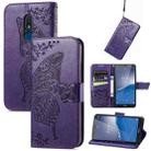 For Nokia C3 Butterfly Love Flower Embossed Leather Phone Case(Purple) - 1
