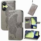 For OnePlus Nord CE 3 Lite Butterfly Love Flower Embossed Leather Phone Case(Gray) - 1