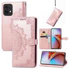 For Motorola Moto X40 Mandala Flower Embossed Leather Phone Case(Rose Gold) - 1