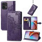 For Motorola Moto X40 Mandala Flower Embossed Leather Phone Case(Purple) - 1