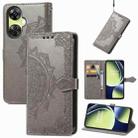 For OnePlus Nord CE 3 Lite Mandala Flower Embossed Leather Phone Case(Gray) - 1