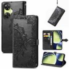 For OnePlus Nord CE 3 Lite Mandala Flower Embossed Leather Phone Case(Black) - 1