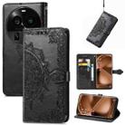 For OPPO Find X6 Pro Mandala Flower Embossed Leather Phone Case(Black) - 1