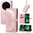 For OPPO Find X6 Mandala Flower Embossed Leather Phone Case(Rose Gold) - 1