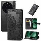 For OPPO Find X6 Mandala Flower Embossed Leather Phone Case(Black) - 1