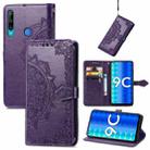 For Honor 9C Mandala Flower Embossed Leather Phone Case(Purple) - 1