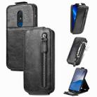 For Nokia C3 Zipper Wallet Vertical Flip Leather Phone Case(Black) - 1