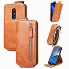 For Nokia C3 Zipper Wallet Vertical Flip Leather Phone Case(Brown) - 1