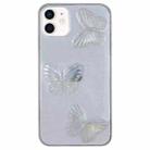 For iPhone 12 Clear Crystal Butterflies TPU Phone Case(Transparent) - 1