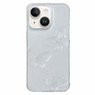 For iPhone 13 Clear Crystal Butterflies TPU Phone Case(Transparent) - 1