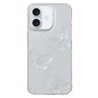 For iPhone 16 Plus Clear Crystal Butterflies TPU Phone Case(Transparent) - 1