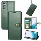 For Samsung Galaxy A54 5G Retro Solid Color Buckle Leather Phone Case(Green) - 1