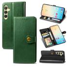 For Samsung Galaxy S24 5G Retro Solid Color Buckle Leather Phone Case(Green) - 1