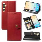 For Samsung Galaxy S24 5G Retro Solid Color Buckle Leather Phone Case(Red) - 1