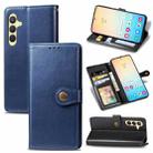 For Samsung Galaxy S24 5G Retro Solid Color Buckle Leather Phone Case(Blue) - 1
