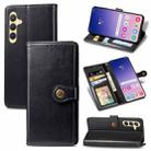 For Samsung Galaxy S24+ 5G Retro Solid Color Buckle Leather Phone Case(Black) - 1