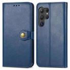 For Samsung Galaxy S25 Ultra 5G Retro Solid Color Buckle Leather Phone Case(Blue) - 2