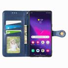 For Samsung Galaxy S25 Ultra 5G Retro Solid Color Buckle Leather Phone Case(Blue) - 3