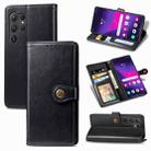 For Samsung Galaxy S25+ 5G Retro Solid Color Buckle Leather Phone Case(Black) - 1