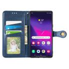 For Samsung Galaxy S25+ 5G Retro Solid Color Buckle Leather Phone Case(Blue) - 3