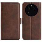 For OPPO Find X6 Dual-side Magnetic Buckle Leather Phone Case(Brown) - 1