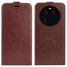 For OPPO Find X6 Pro R64 Texture Vertical Flip Leather Phone Case(Brown) - 1