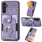 For Samsung Galaxy A14 5G Retro Skin-feel Ring Card Wallet Phone Case(Purple) - 1