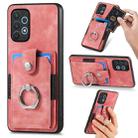 For Samsung Galaxy A32 4G Retro Skin-feel Ring Card Wallet Phone Case(Pink) - 1