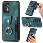 For Samsung Galaxy A32 4G Retro Skin-feel Ring Card Wallet Phone Case(Green) - 1