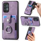 For Samsung Galaxy A32 4G Retro Skin-feel Ring Card Wallet Phone Case(Purple) - 1