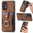 For Samsung Galaxy A32 4G Retro Skin-feel Ring Card Wallet Phone Case(Brown) - 1