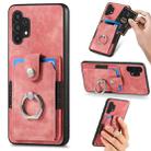 For Samsung Galaxy A32 5G Retro Skin-feel Ring Card Wallet Phone Case(Pink) - 1