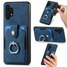 For Samsung Galaxy A32 5G Retro Skin-feel Ring Card Wallet Phone Case(Blue) - 1