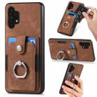 For Samsung Galaxy A32 5G Retro Skin-feel Ring Card Wallet Phone Case(Brown) - 1